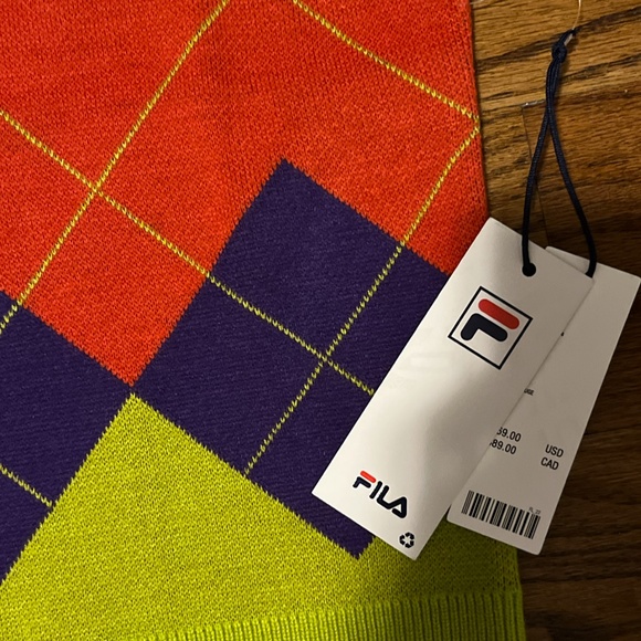 FILA UO Exclusive Darby Argyle Sweater Vest small - Picture 5 of 6